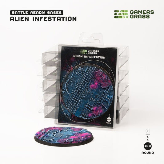 Alien Infestation Battle Ready Base - 100mm Round - Brand New - Gamers Grass