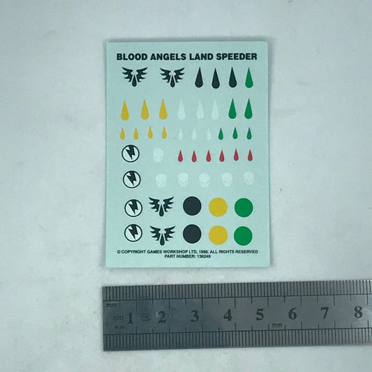 Classic Blood Angels Land Speeder Transfer Sheet - Warhammer 40K T176
