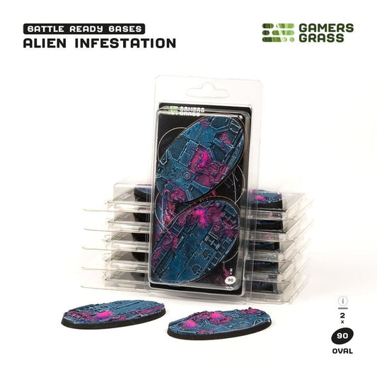 Alien Infestation Battle Ready Bases - 90mm Oval - Brand New - Gamers Grass