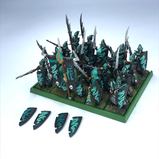 Dark Elves Spearmen Regiment & Movement Tray - Warhammer Fantasy Painted