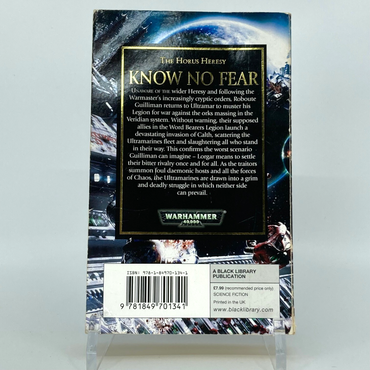 Know No Fear 2012 Dan Abnett - Paperback - Black Library Horus Heresy M942