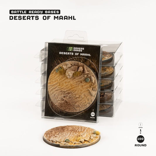 Desert Of Maahl Battle Ready Base - 100mm Round - Brand New - Gamers Grass