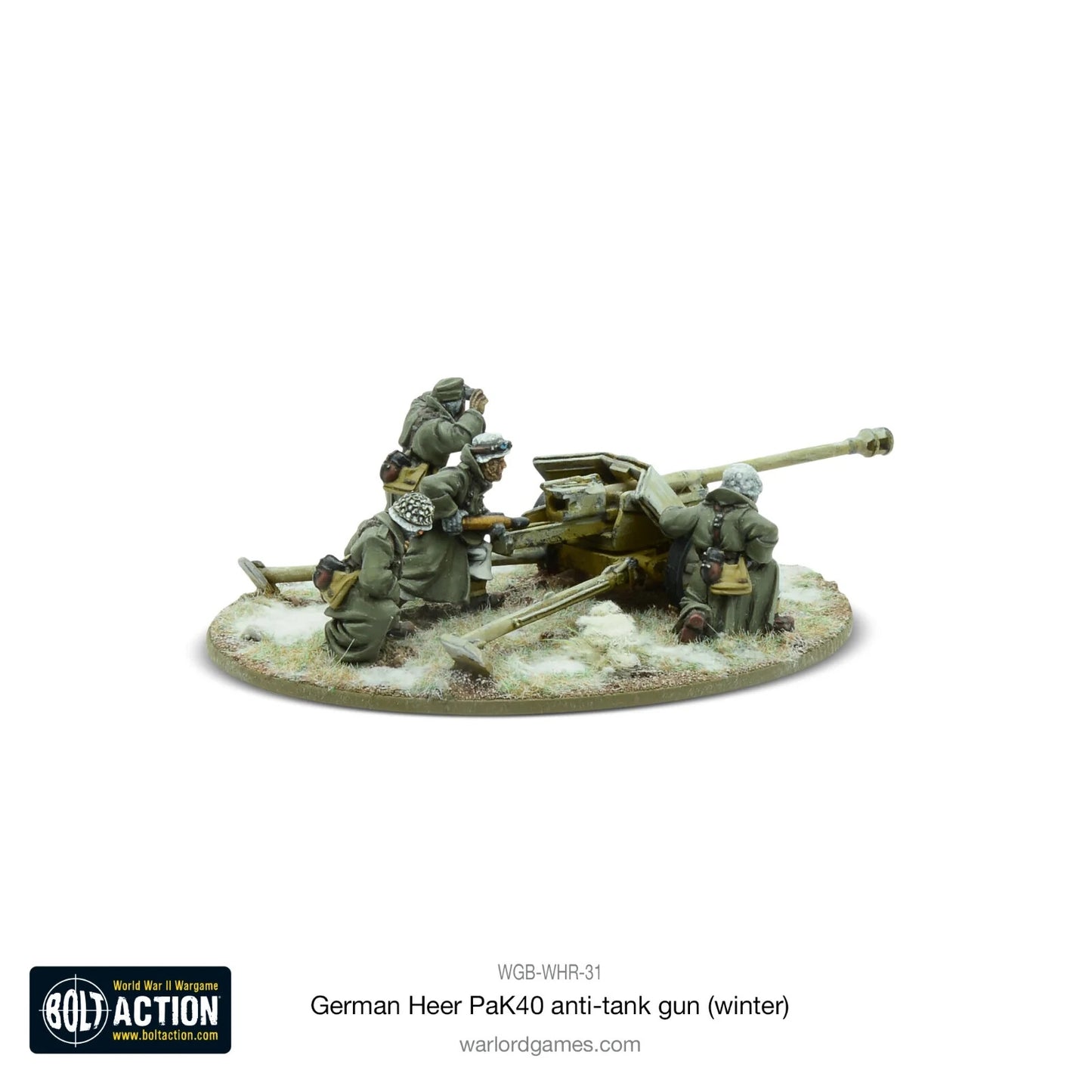 German Heer 75mm PAK 40 (Winter) - Warlord Games Bolt Action Miniatures