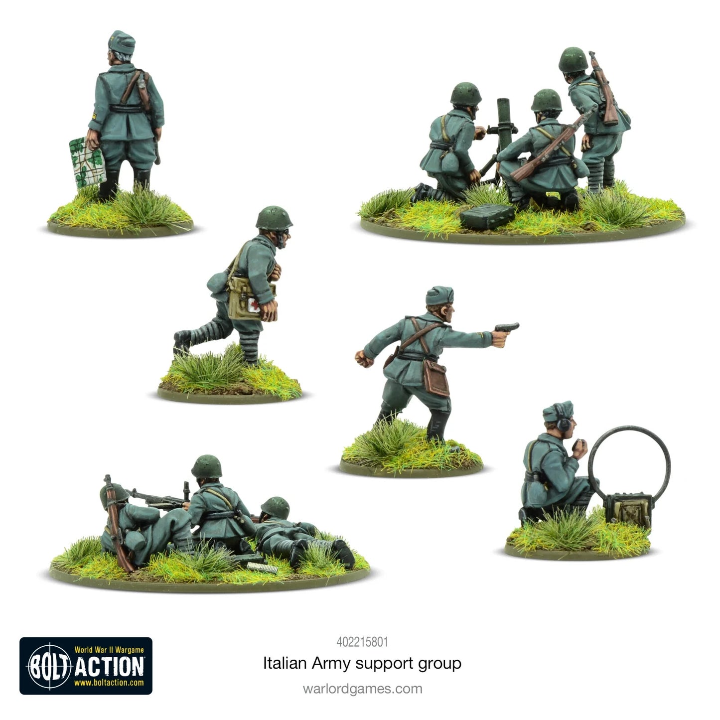 Italian Army Support Group - Brand New - Warlord Games Bolt Action Miniatures