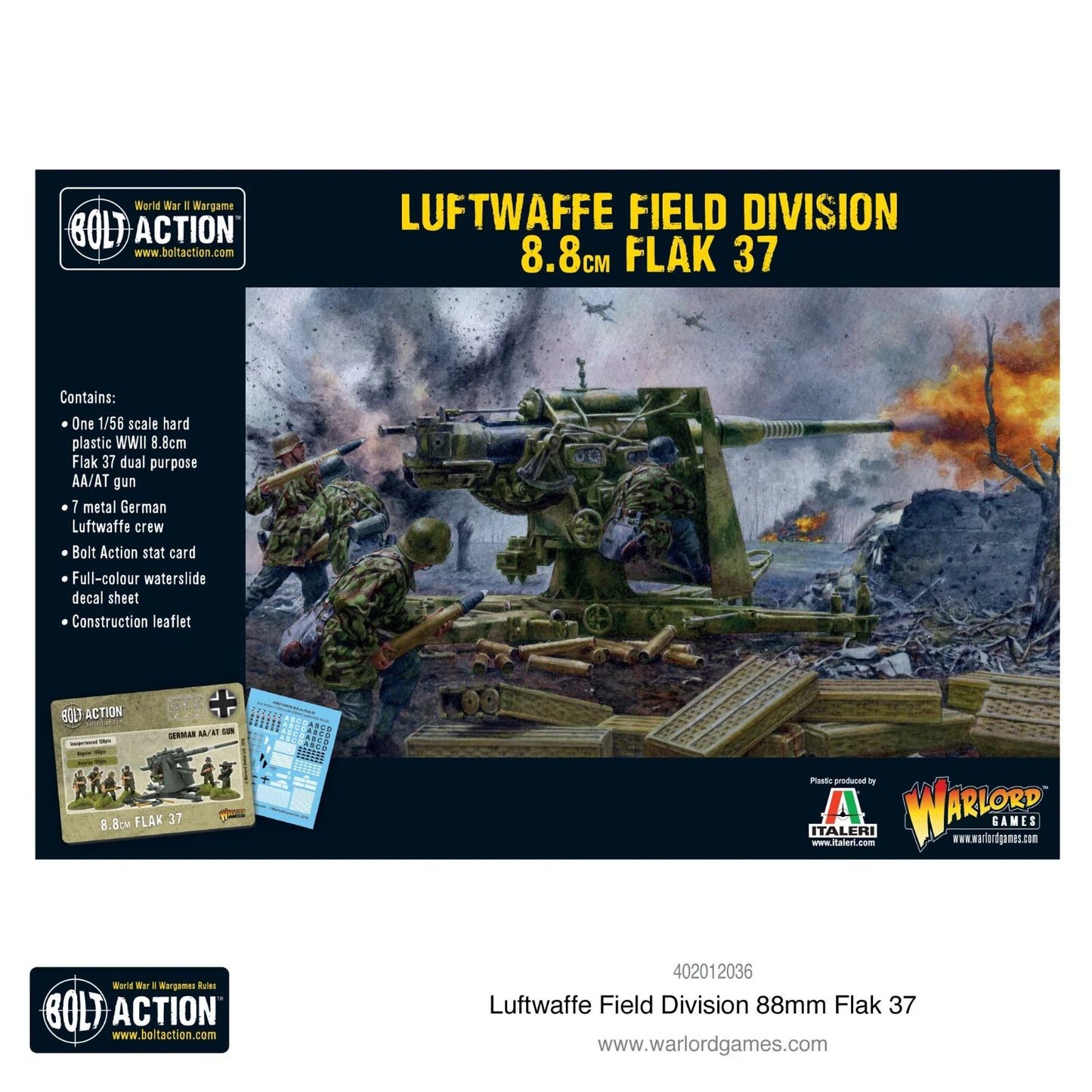 Luftwaffe Field Division 8.8cm Flak 37 - Brand New - Warlord Games Bolt Action