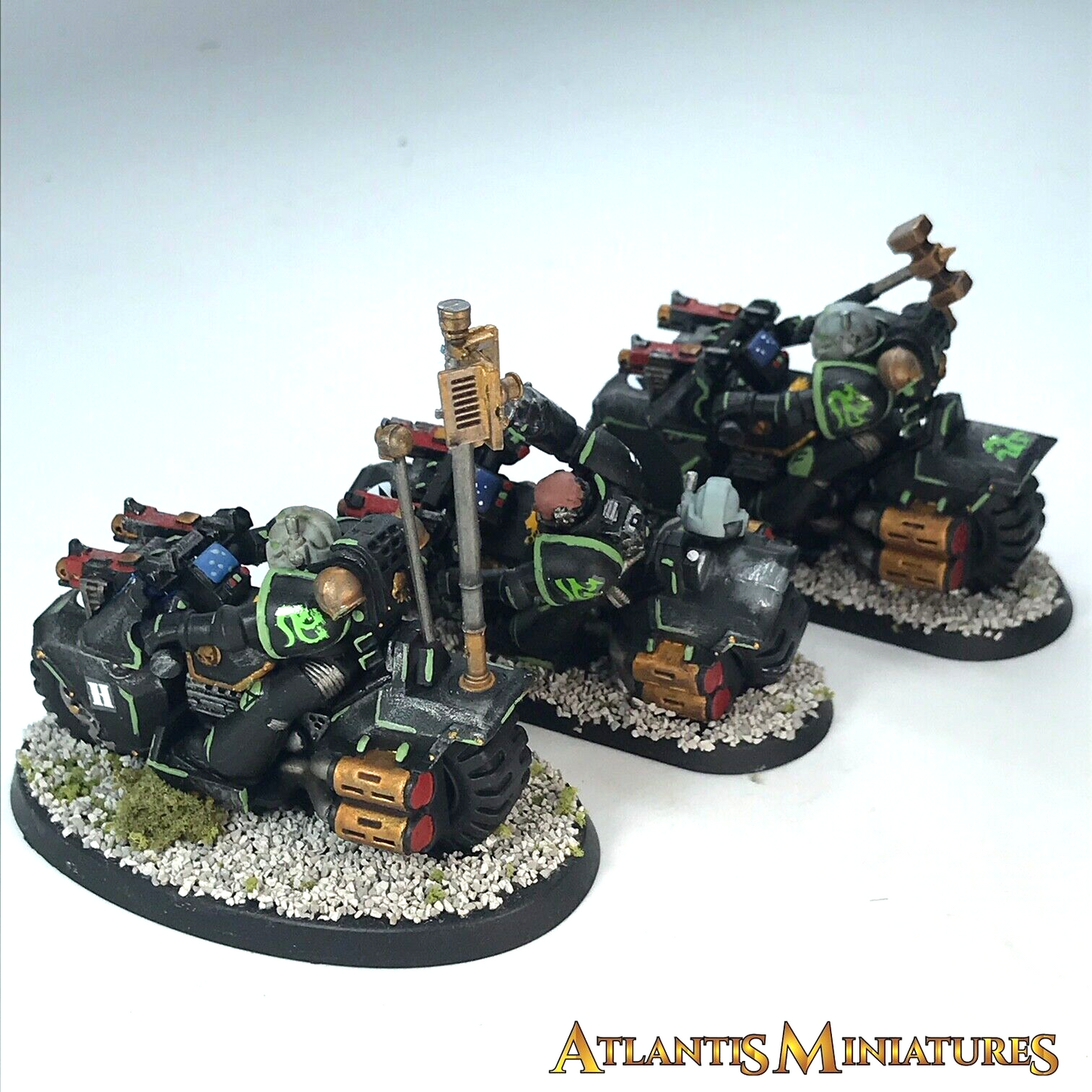 Painted Space Marine Assault Bike Squad - Warhammer 40K C2008