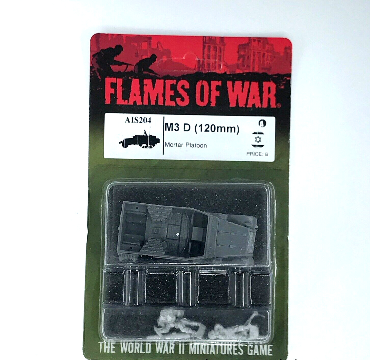 Israel M3 D 120mm Mortar Half Track - Blister - Unpainted - Flames of War C922