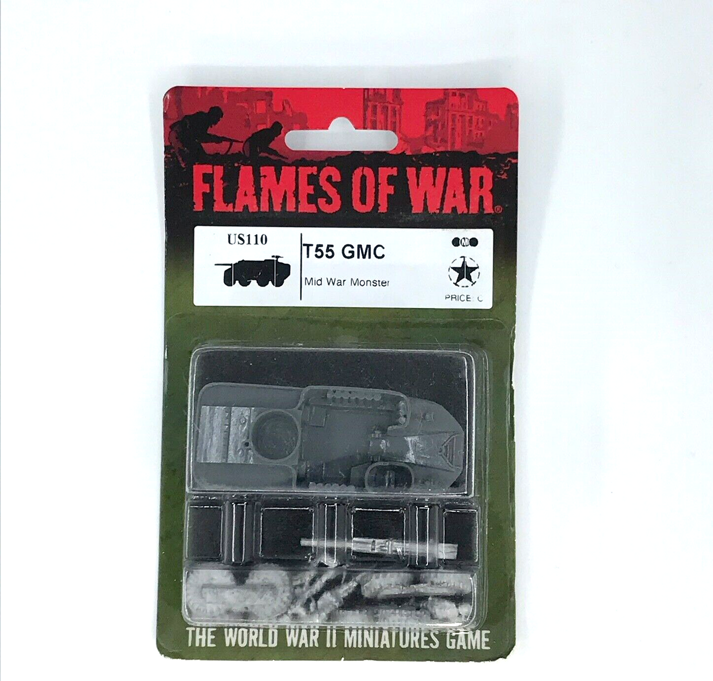 USA T55 GMC Mid War Monster - Sealed Blister - Unpainted - Flames of War C1197