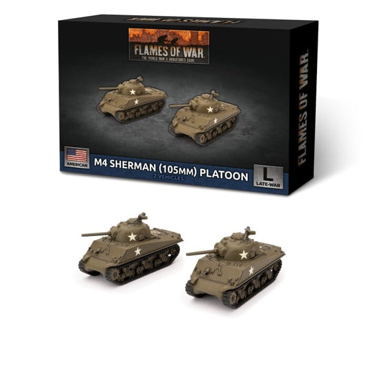 American M4 Sherman 105mm Assault Gun Platoon - Late-War Brand New Flames of War