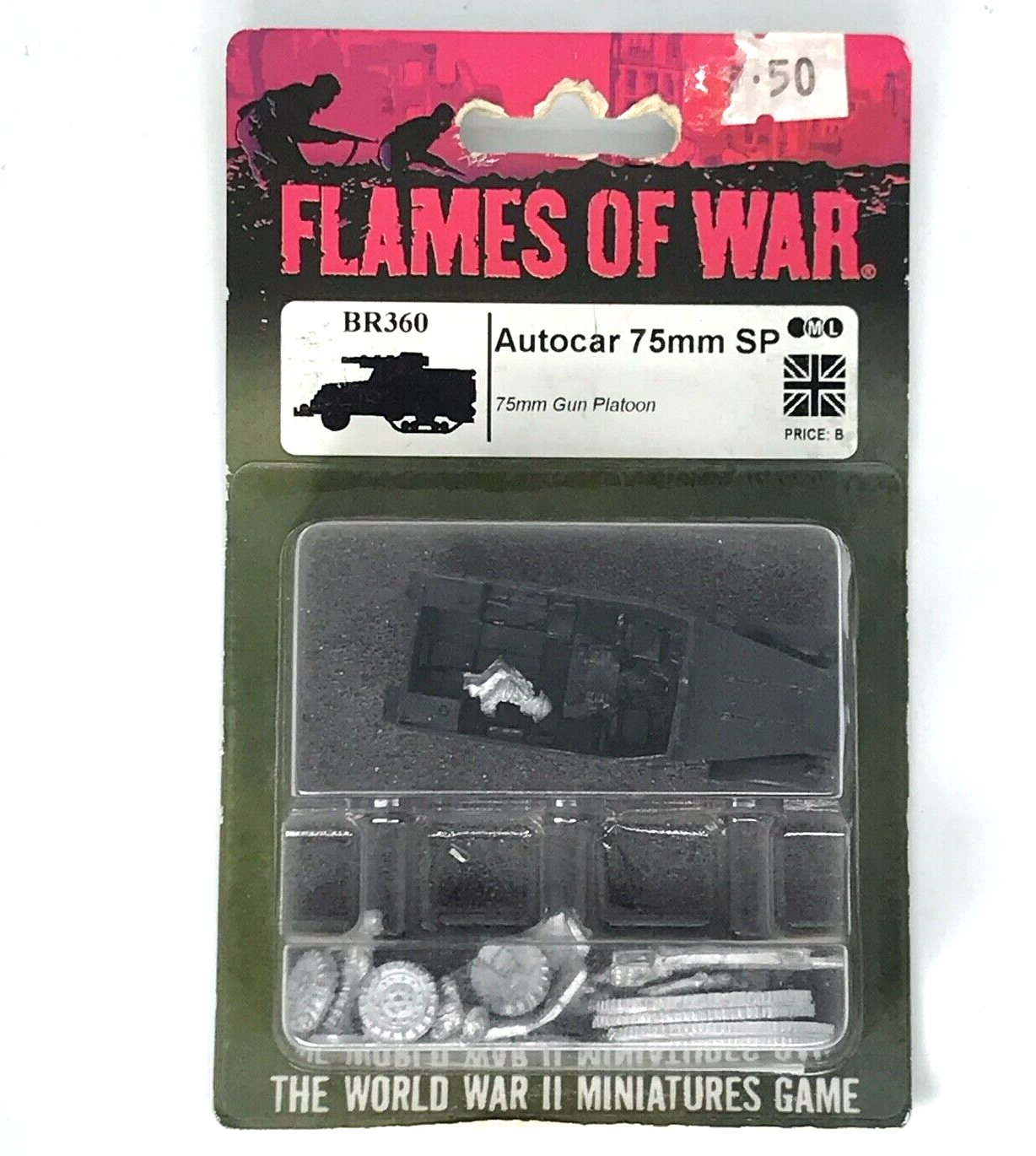 WW2 Allied British Autocar 75mm Gun - Blister - Flames of War FOW C134