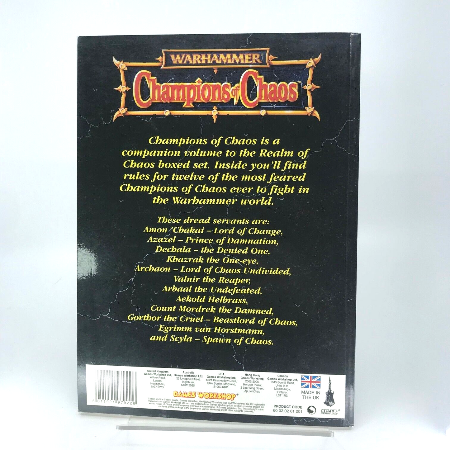 Champions of Chaos Supplement - Warhammer Fantasy Games Workshop M817
