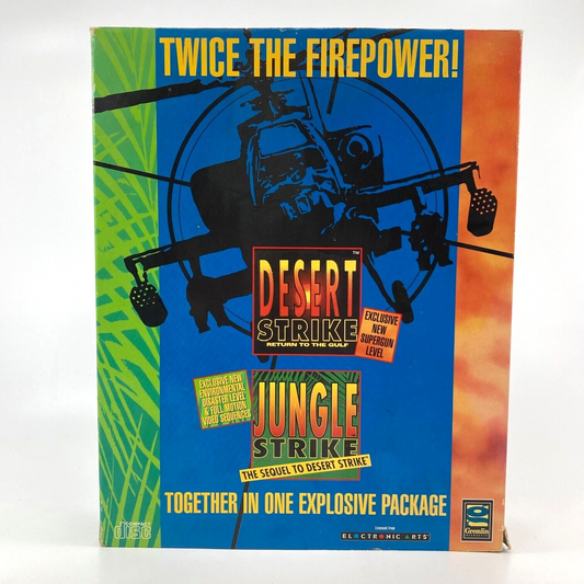 Desert Strike & Jungle Strike PC Game Boxed - Vintage PC Game W136