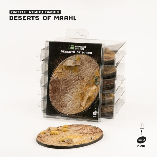 Desert Of Maahl Battle Ready Base - 120mm Oval - Brand New - Gamers Grass