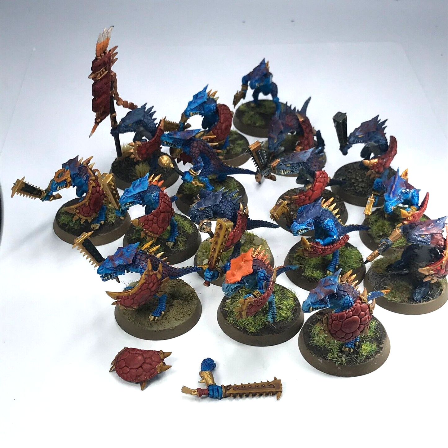 Lizardmen Saurus Warrior Bundle - Varying Condition - Warhammer Sigmar C1490