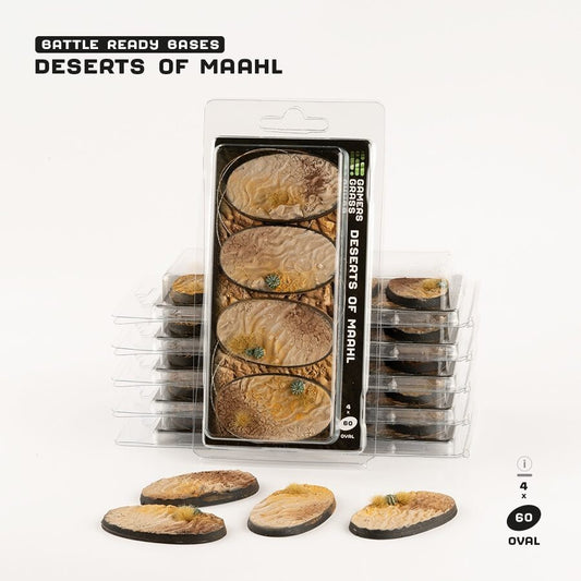 Desert Of Maahl Battle Ready Bases - 60mm Oval - Brand New - Gamers Grass