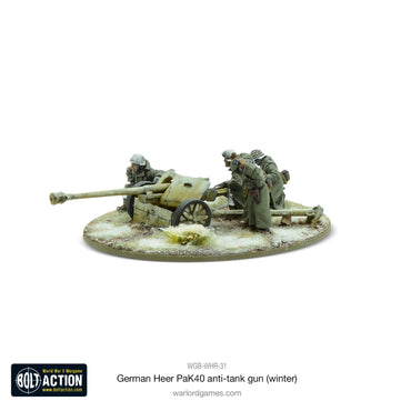 German Heer 75mm PAK 40 (Winter) - Warlord Games Bolt Action Miniatures