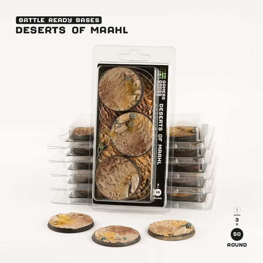 Desert Of Maahl Battle Ready Bases - 50mm Round - Brand New - Gamers Grass