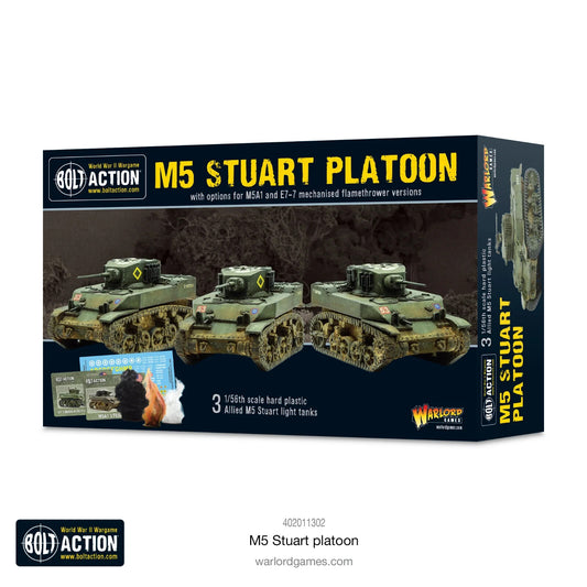 M5 Stuart Tank Platoon US - Warlord Games Bolt Action Miniatures