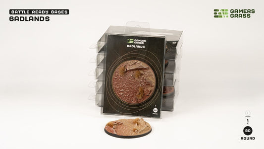 Badlands Battle Ready Base - 80mm Round - Brand New - Gamers Grass