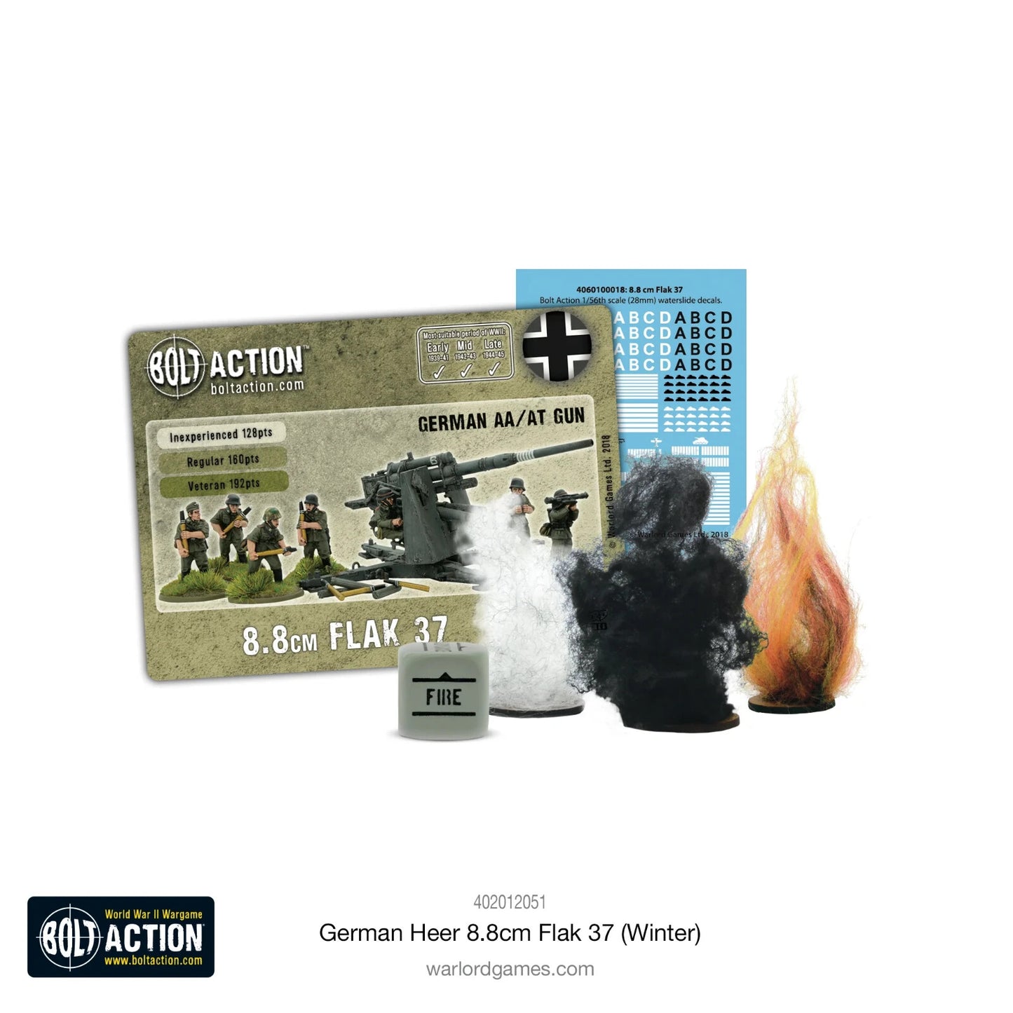 German Heer 8.8cm Flak 37 (Winter) - Warlord Games Bolt Action Miniatures