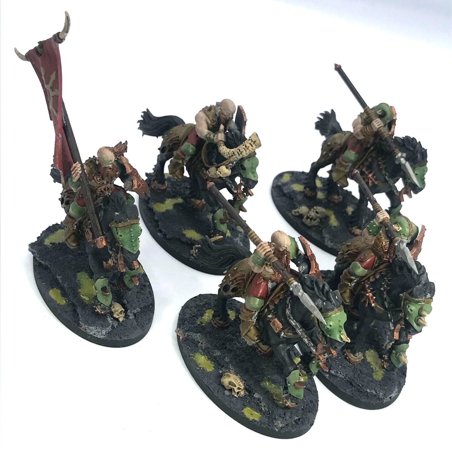 Chaos Marauders Cavalry Nurgle Chaos - Painted - Warhammer Age of Sigmar BOX13
