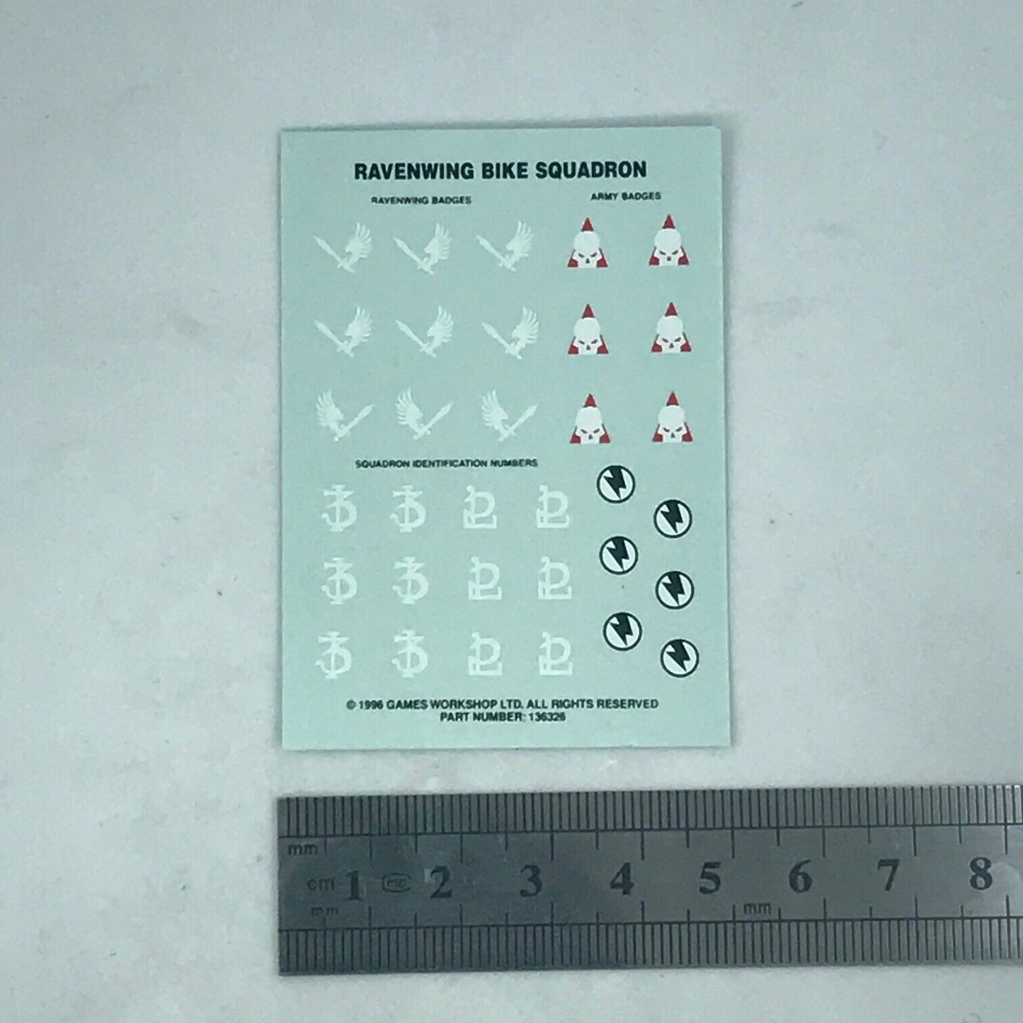 Classic Ravenwing Bike Squad Space Marines Transfer Sheet - Warhammer 40K T168