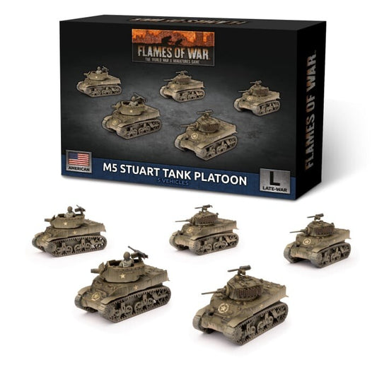 American M5 Stuart Tank Platoon - Late-War - Brand New - Flames of War