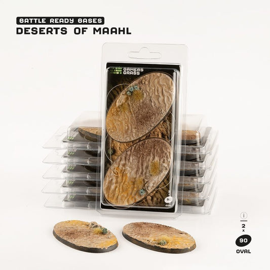 Desert Of Maahl Battle Ready Bases - 90mm Oval - Brand New - Gamers Grass