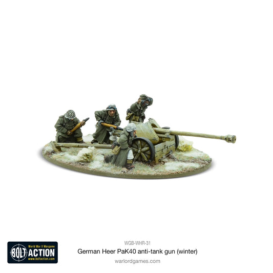 German Heer 75mm PAK 40 (Winter) - Warlord Games Bolt Action Miniatures