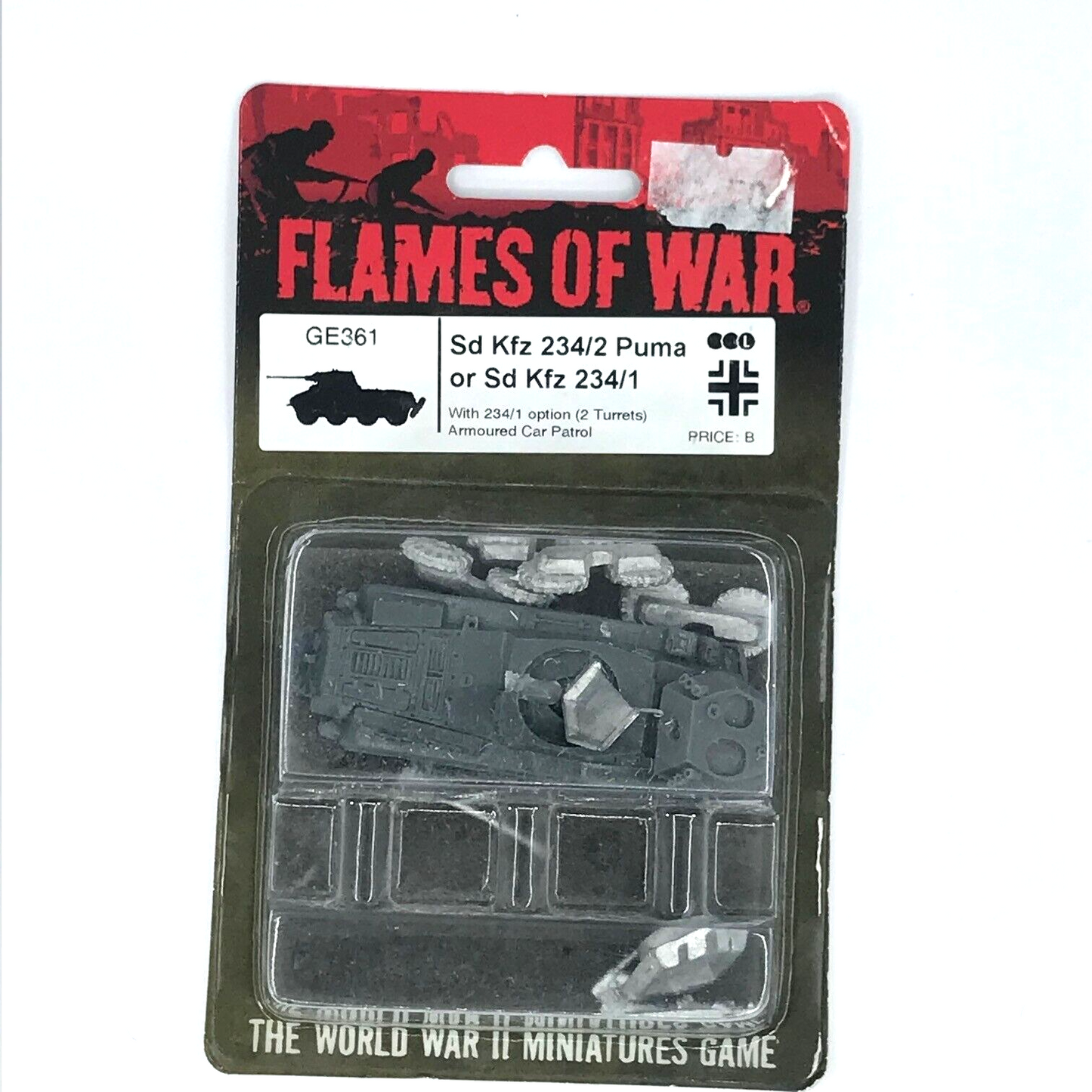 WW2 Axis German Sd Kfz Puma Armoured Recce Car Blister - Flames of War C2521