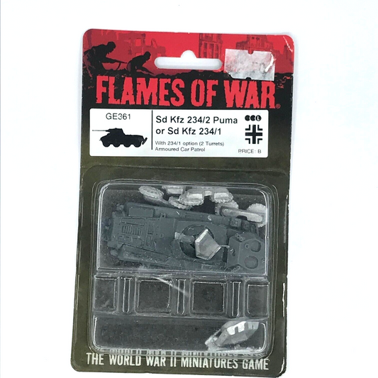 WW2 Axis German Sd Kfz Puma Armoured Recce Car Blister - Flames of War C2521