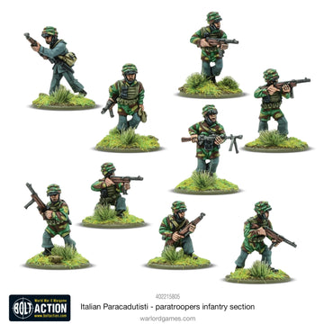 Italian Paracadutisti Infantry Section - Warlord Games Bolt Action Miniatures