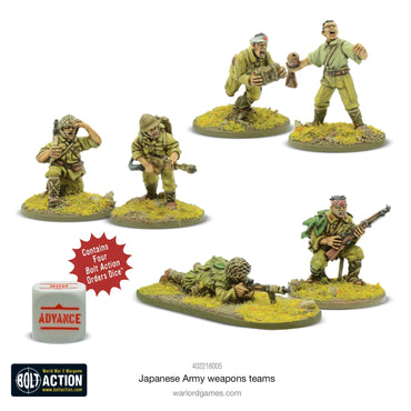 Japanese Army Weapons Teams - Brand New - Warlord Games Bolt Action Miniatures