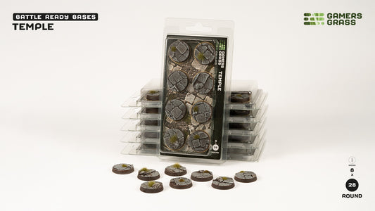 Templel Battle Ready Bases - 28mm Round - Brand New - Gamers Grass