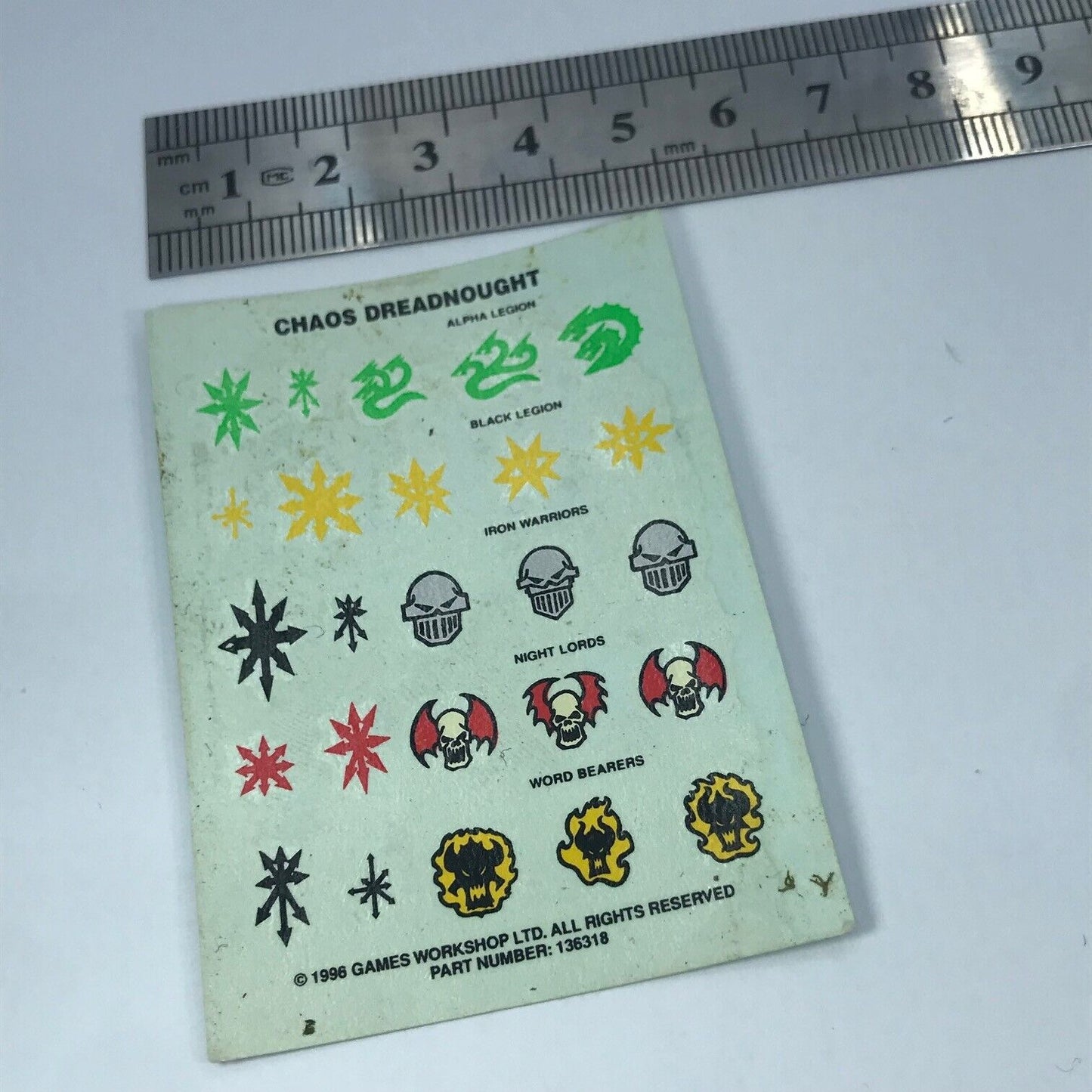 Chaos Space Marines Dreadnought Transfer Sheet - Warhammer 40K T226