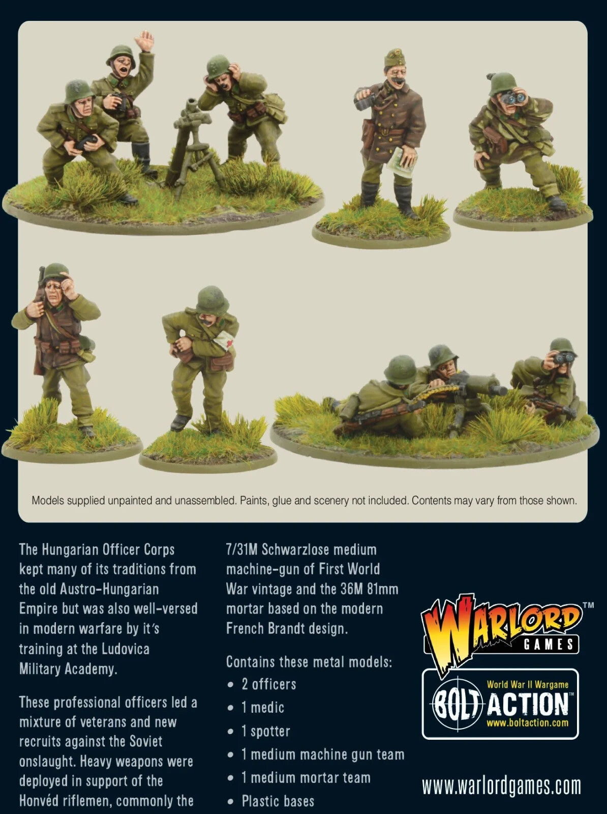 Hungarian Army Support Group - Brand New - Warlord Games Bolt Action Miniatures