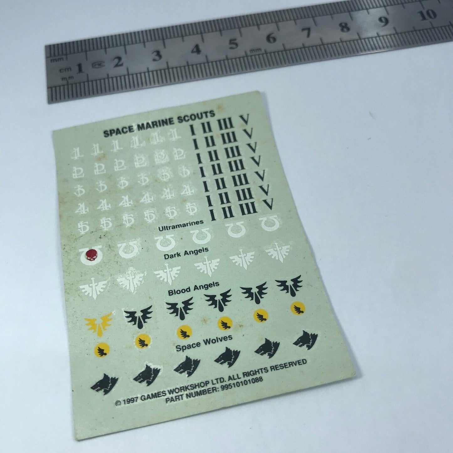 Classic Scouts Space Marines Transfer Sheet Warhammer 40K T246