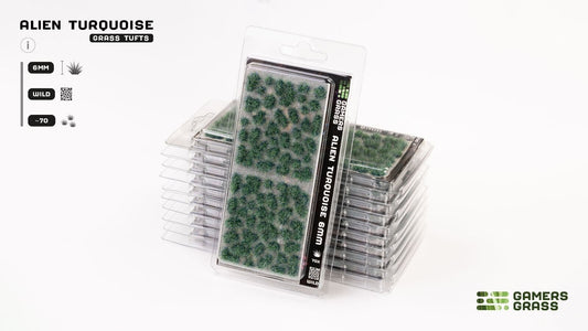Alien Turquoise Grass Tufts 6mm - Model Basing - Gamers Grass