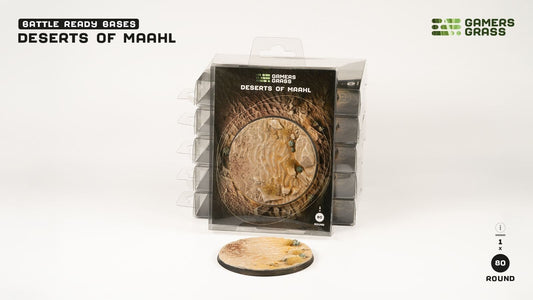 Desert Of Maahl Battle Ready Base - 80mm Round - Brand New - Gamers Grass