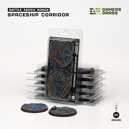 Spaceship Corridor Battle Ready Bases - 60mm Round - Brand New - Gamers Grass