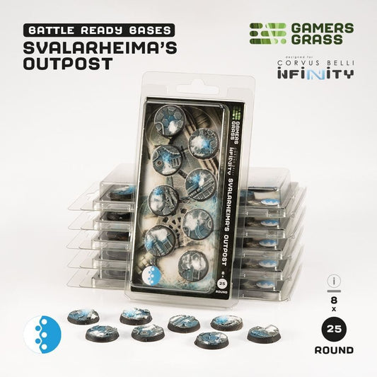 Svalarheima's Outpost Battle Ready Bases - 25mm Round - Brand New - Gamers Grass