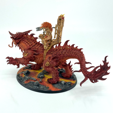Auric Runefather on Magmadroth - Fyreslayers - Warhammer Age of Sigmar Painted