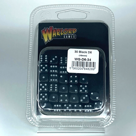 Black Dice Set - 10mm - D6 Set - Warlord Games Wargaming C5715