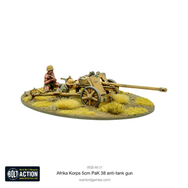 Afrika Korps 5cm PAK 38 Anti-Tank Gun - Warlord Games Bolt Action Miniatures