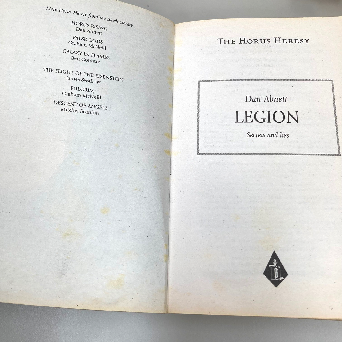 Legion - Dan Abnett - Paperback 2008 Black Library Warhammer Horus Heresy M683