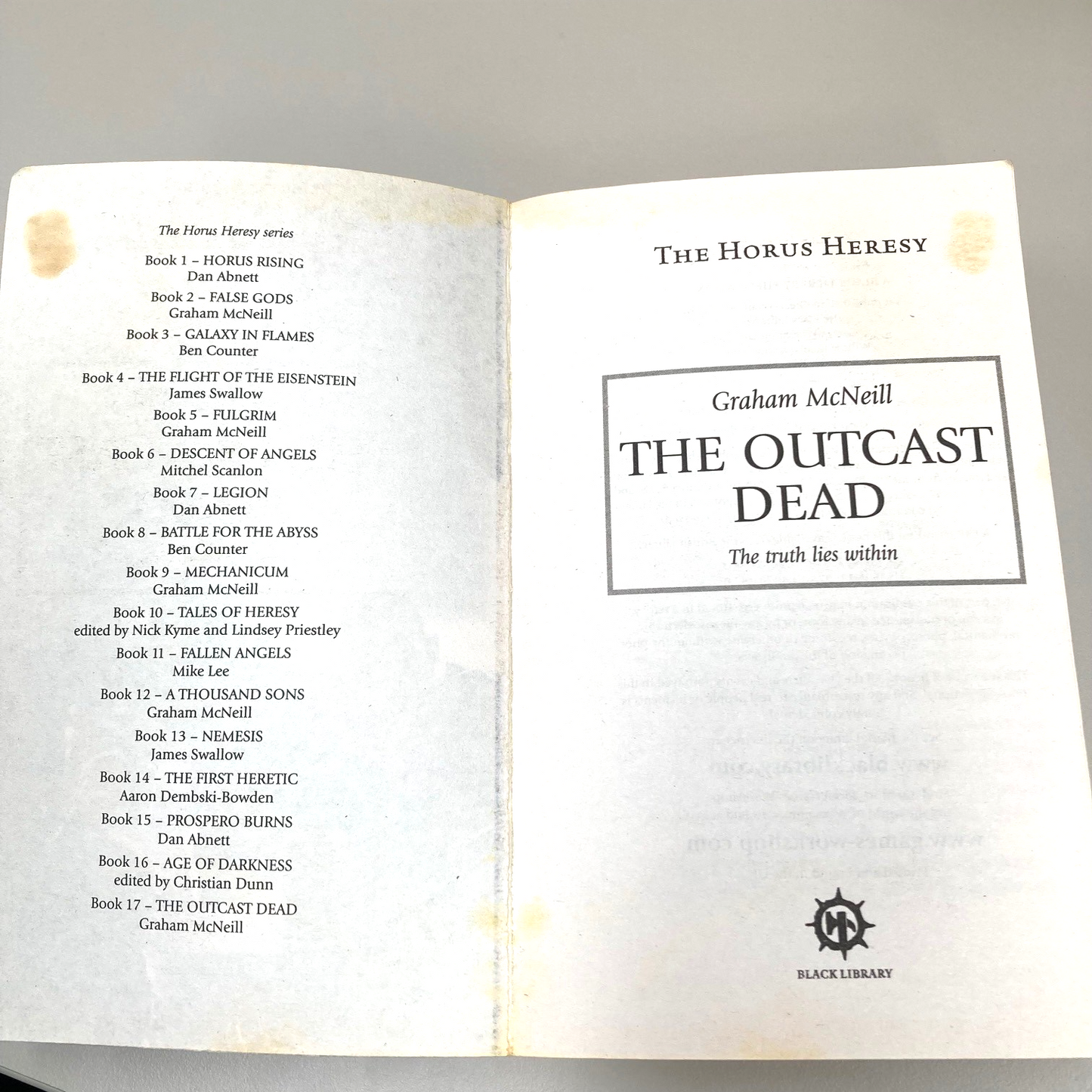 The Outcast Dead 2011 Graham McNeill Paperback Black Library Horus Heresy M722