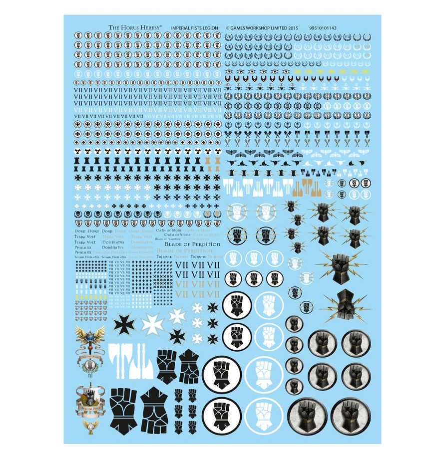 Imperial Fists Legion Transfers - Warhammer Horus Heresy - Games Workshop Online Only Range - Brand New