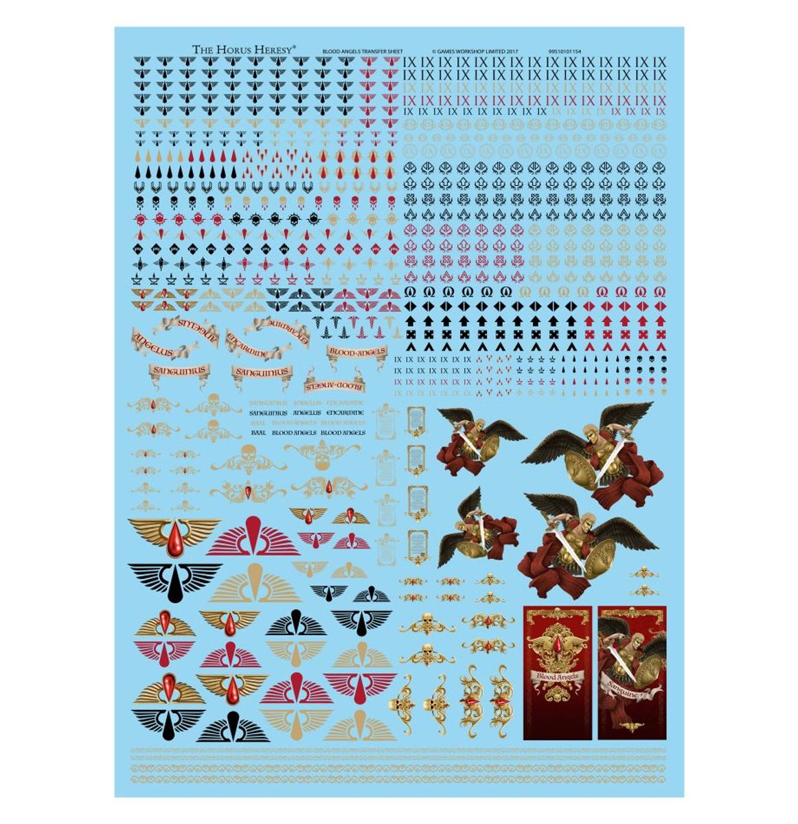 Blood Angels Legion Transfer Sheet - Warhammer Horus Heresy - Games Workshop Online Only Range - Brand New