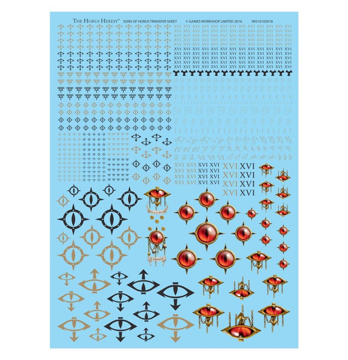 Sons of Horus Legion Transfer Sheet - Warhammer Horus Heresy - Games Workshop Online Only Range - Brand New