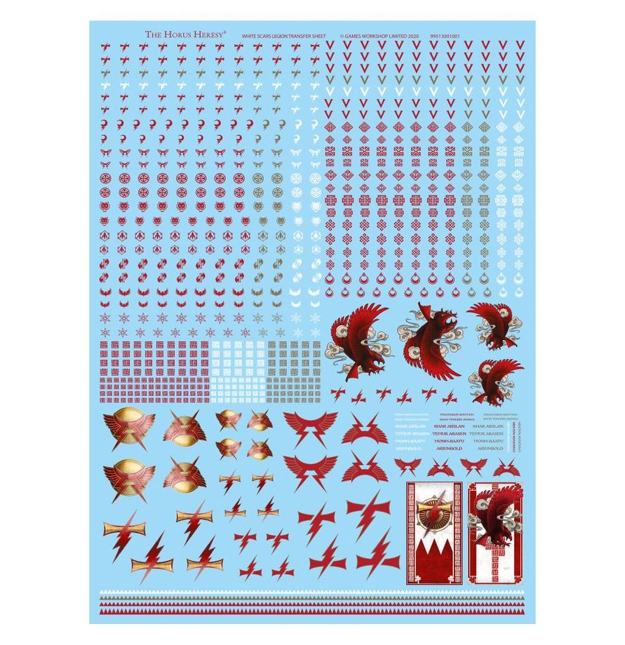 White Scars Legion Transfers - Warhammer Horus Heresy - Games Workshop Online Only Range - Brand New